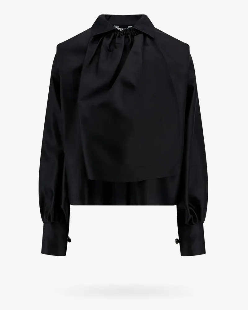 Max Mara Silk and cotton shirt with jabot -  - gender_Woman Black