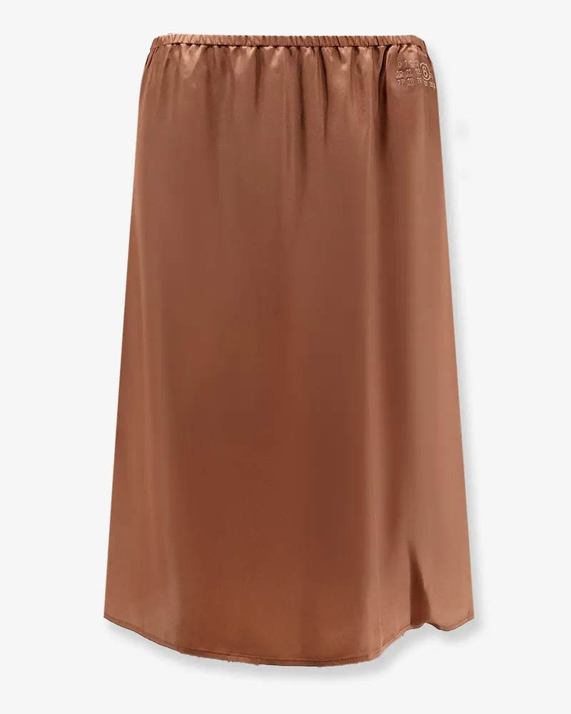 Maison Margiela Cupro blend midi skirt -  - gender_Woman Brown