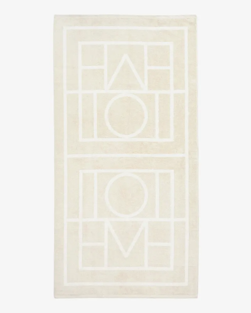 Totême Monogram organic cotton beach towel -  - gender_Woman Beige