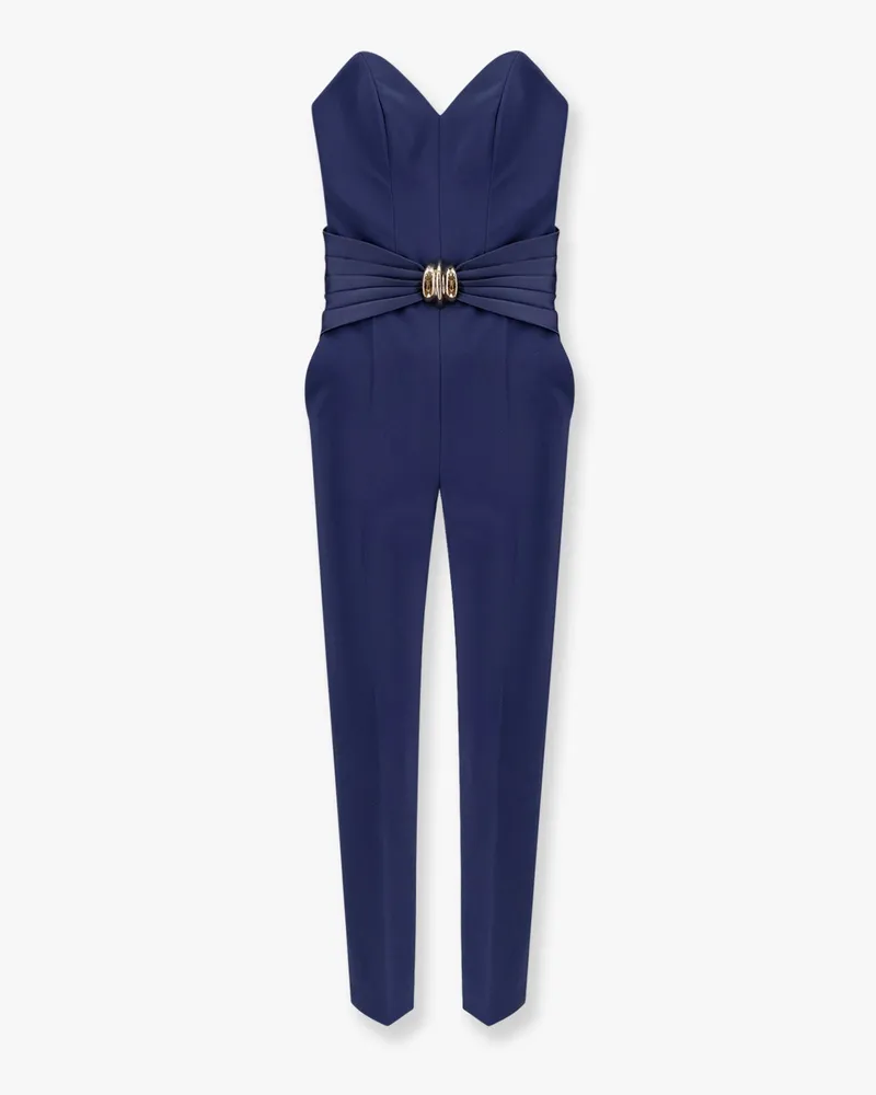 Elisabetta Franchi Strapless jumpsuit with waist belt -  - gender_Woman Blue