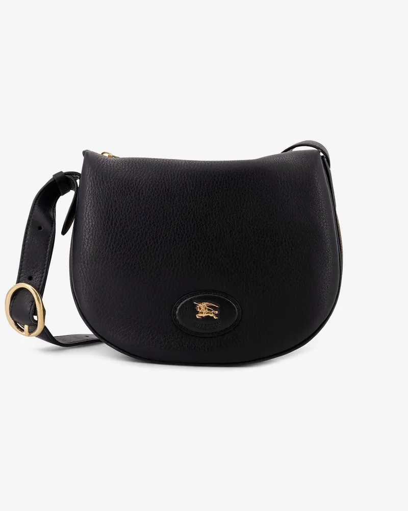Burberry Hammered leather crossbody bag with logo patch -  - gender_Woman Black