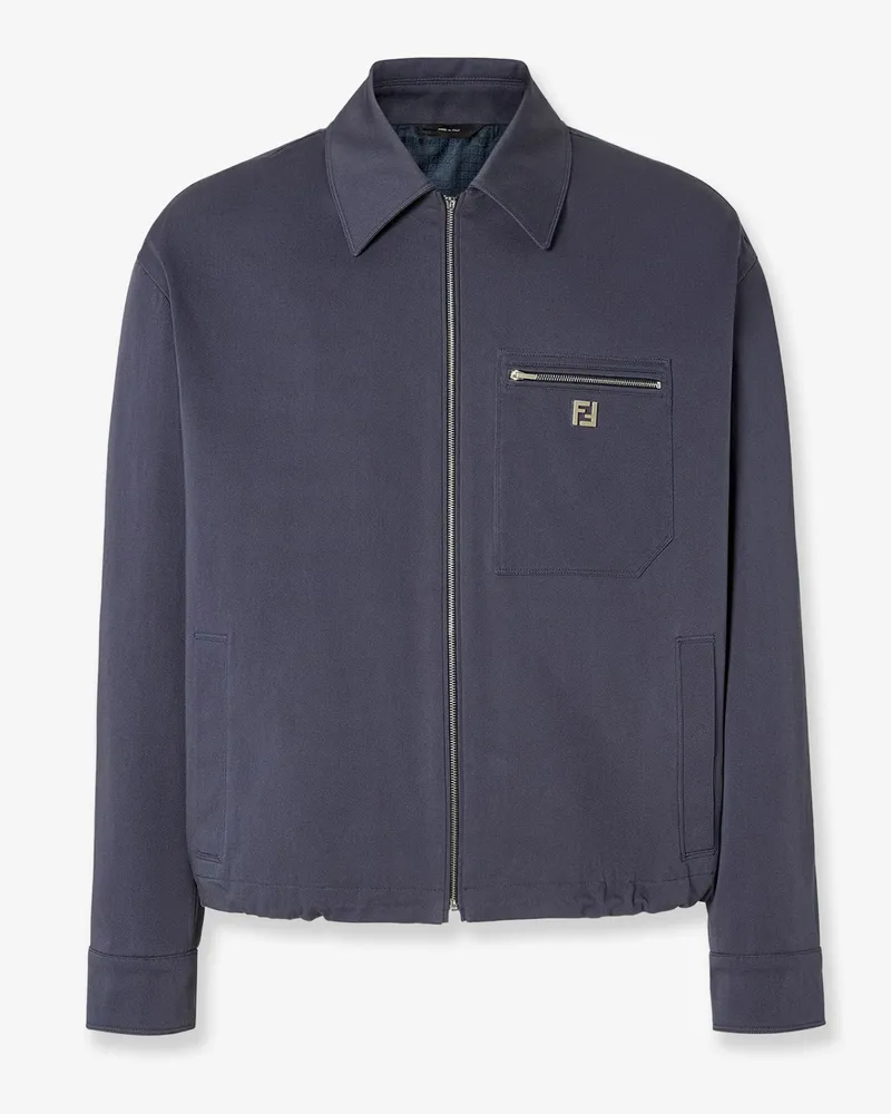 Fendi Cotton jacket with FF detail -  - gender_Man Blue