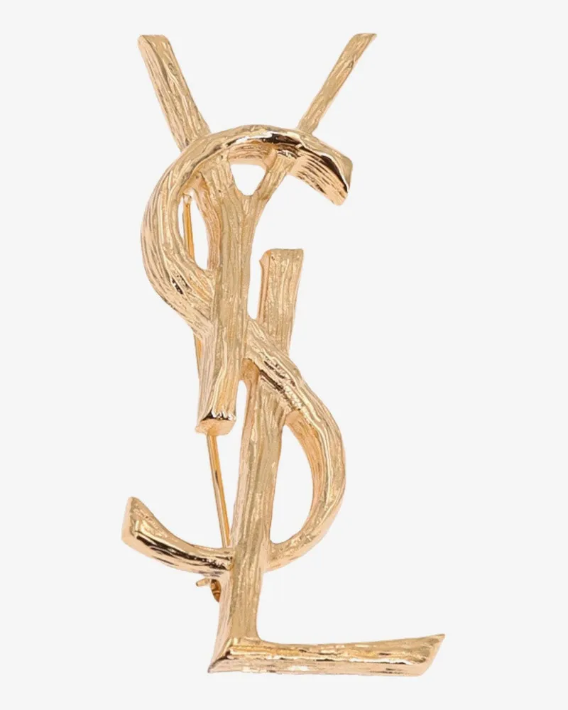 Saint Laurent Cassandre metal brooch -  - gender_Woman Gold