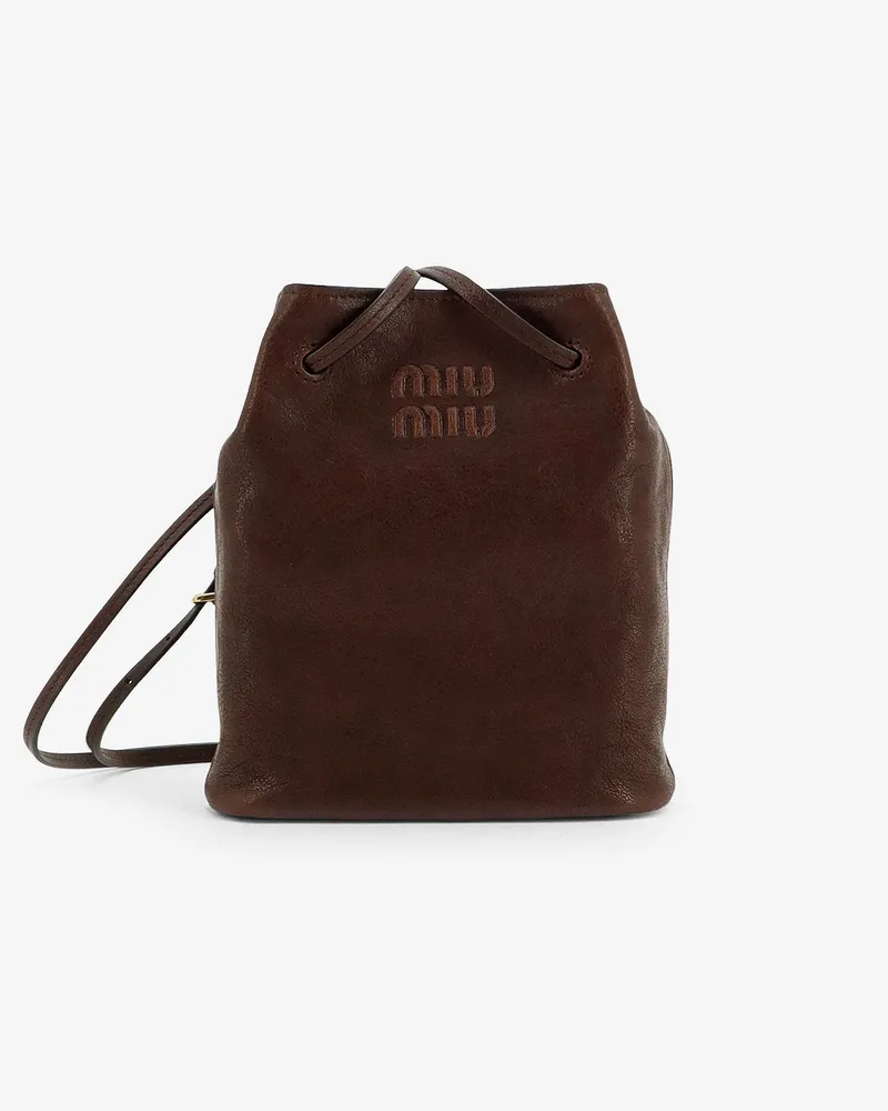 Miu Miu Leather mini crossbody bag -  - gender_Woman Brown