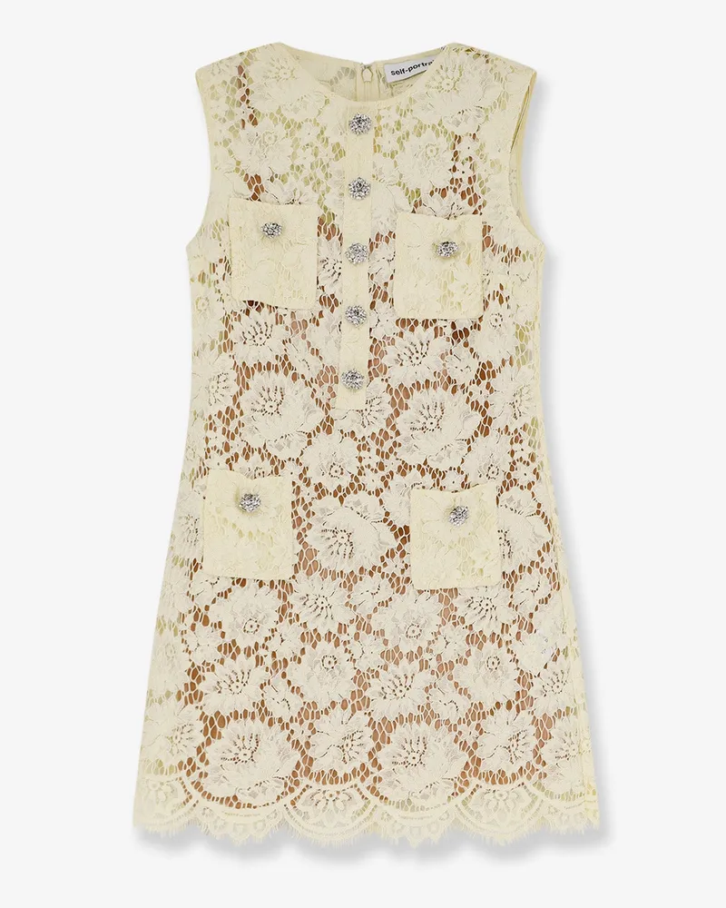 Self-Portrait Lace Mini Dress -  - gender_Woman Yellow