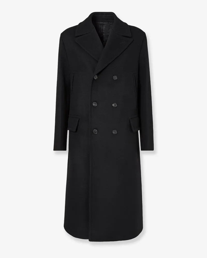 Fendi Double-breasted wool and angora blend coat -  - gender_Man Black