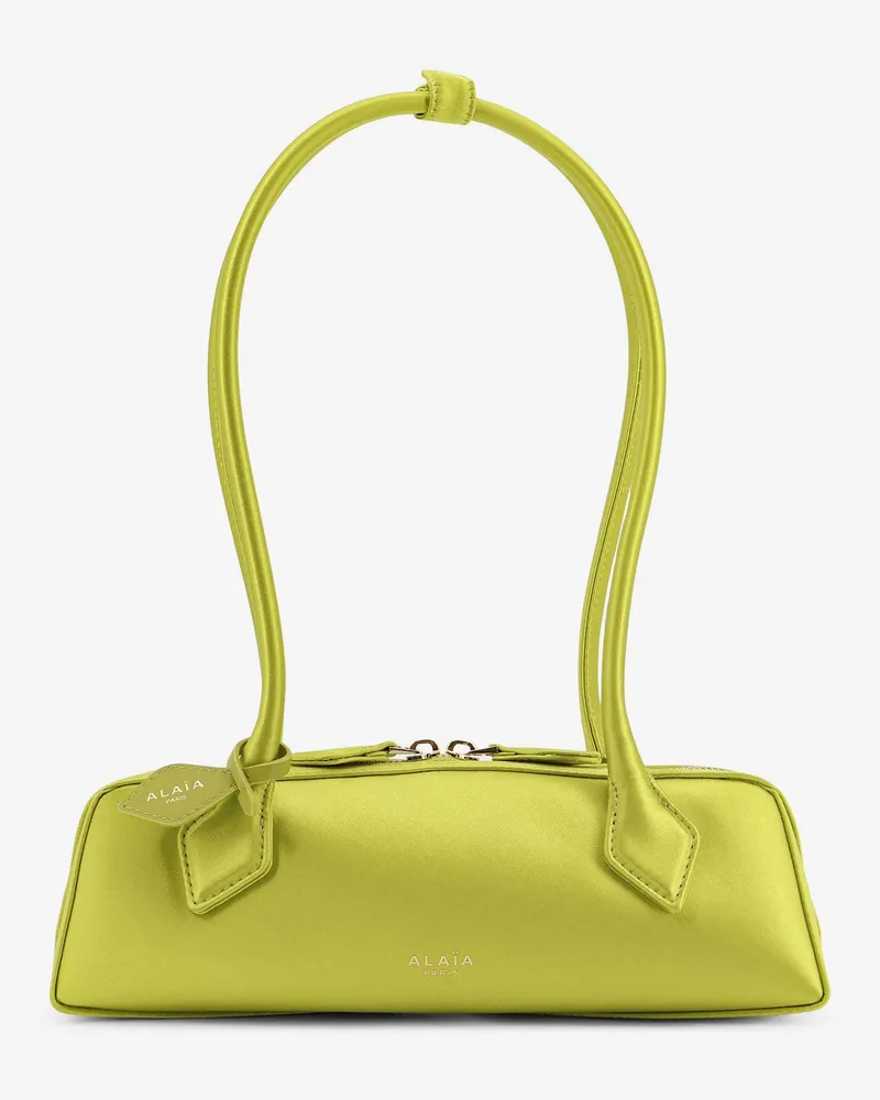 Alaïa Le Teckel satin shoulder bag with front logo -  - gender_Woman Green