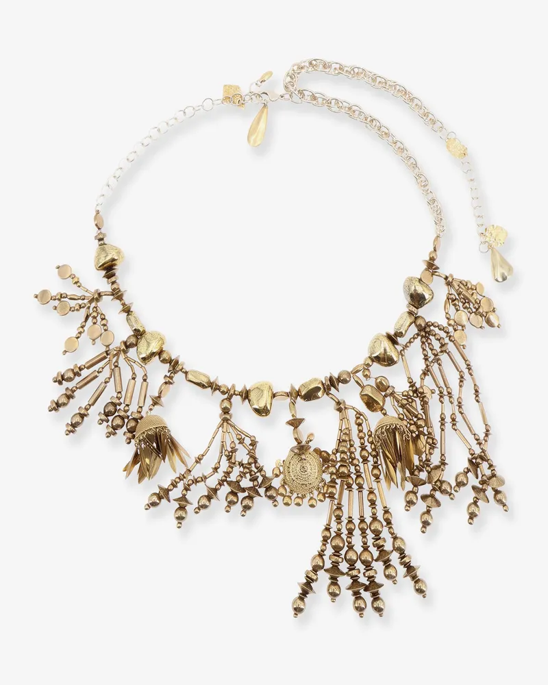 Dries van Noten Tassel Pendant brass and resin necklace -  - gender_Woman Gold