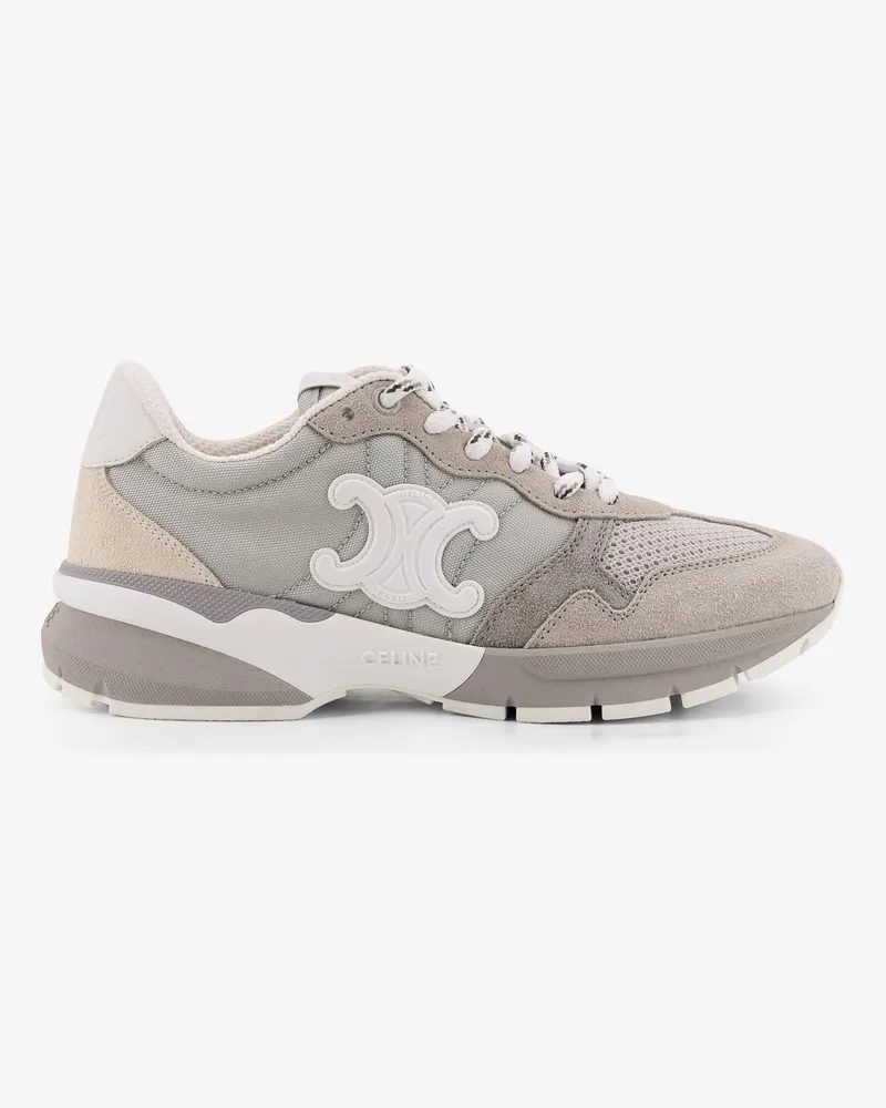 Celine Trio Lace Up suede and mesh sneakers -  - gender_Woman Grey