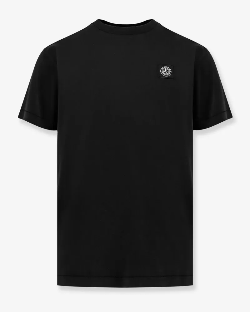 Stone Island Cotton T-shirt with logo patch -  - gender_Man Black