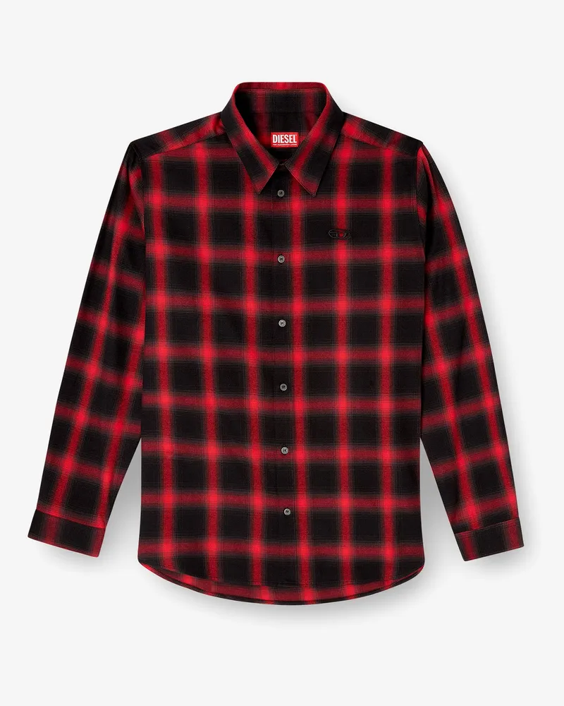 Diesel S-Simply Check cotton blend shirt -  - gender_Man Red
