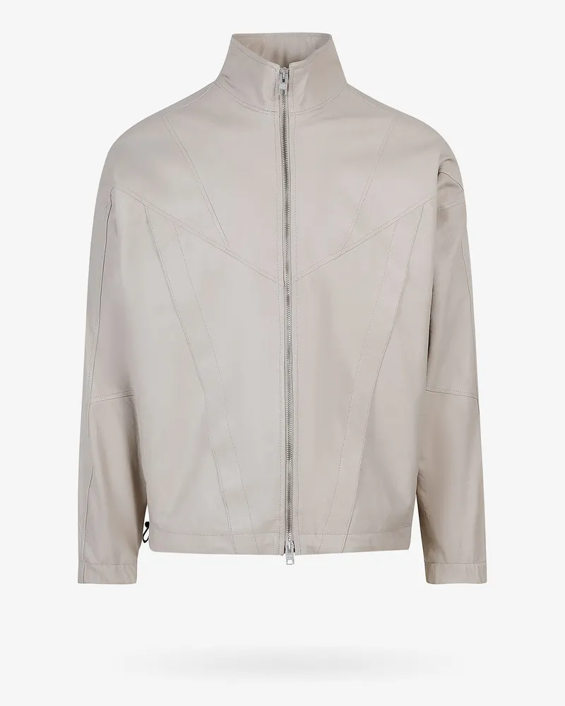 DFOUR Leather jacket -  - gender_Man Beige