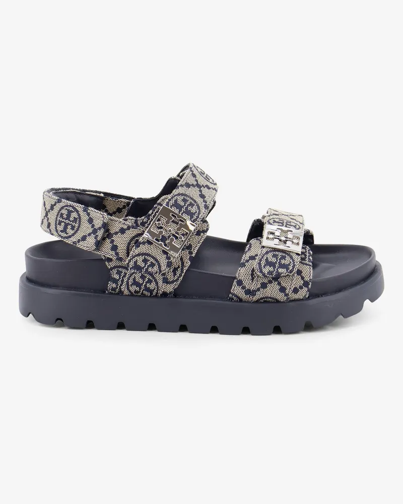 Tory Burch T Mono Perfect Monogram fabric sandals -  - gender_Woman Blue