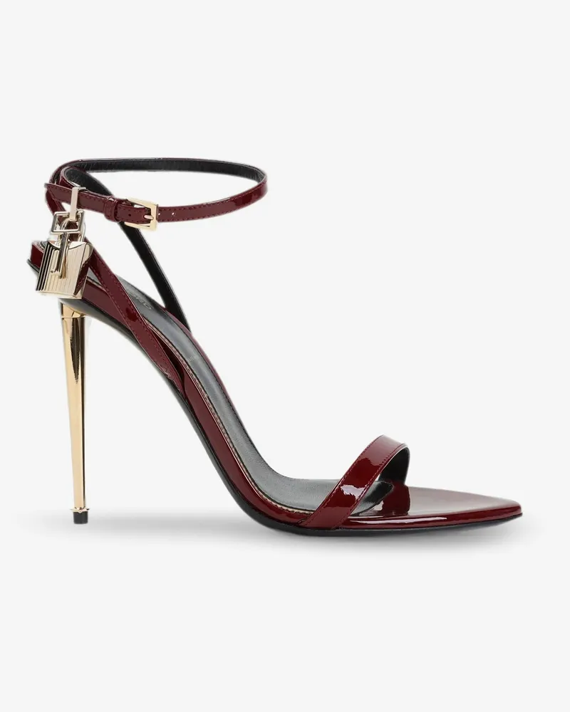 Tom Ford Patent leather sandals with iconic metal padlock -  - gender_Woman Red