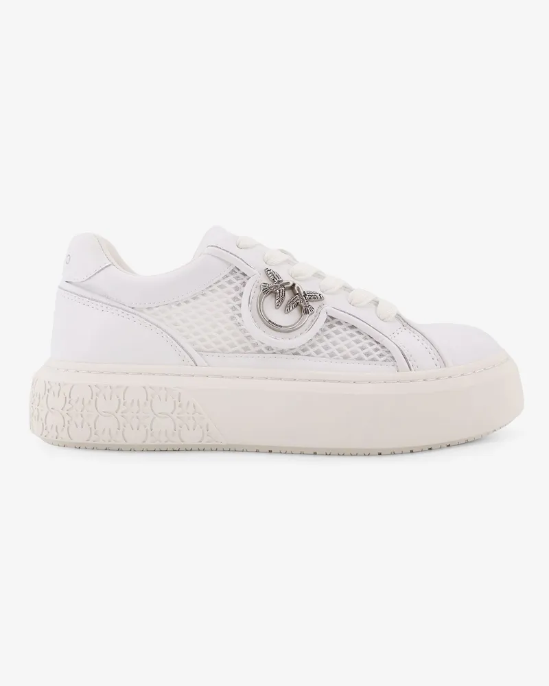 Pinko Yoko leather sneakers with mesh inserts -  - gender_Woman White
