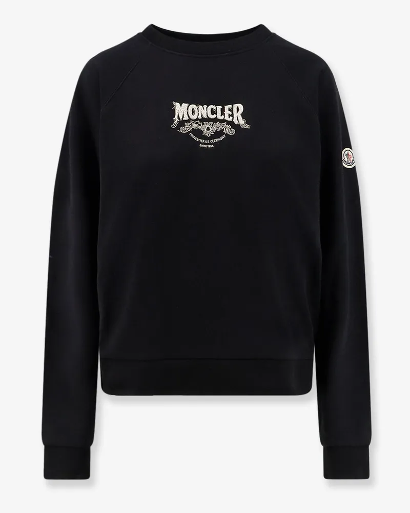 Moncler Cotton sweatshirt with front logo -  - gender_Woman Black