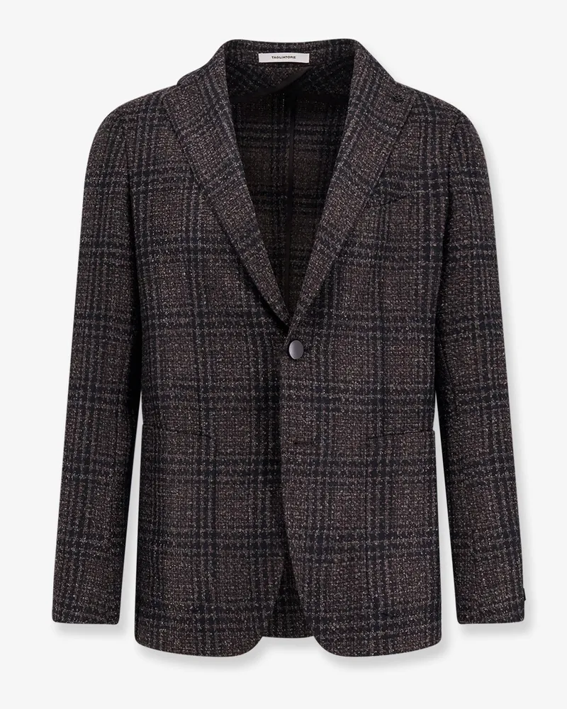 Tagliatore Single-breasted virgin wool blend blazer -  - gender_Man Brown