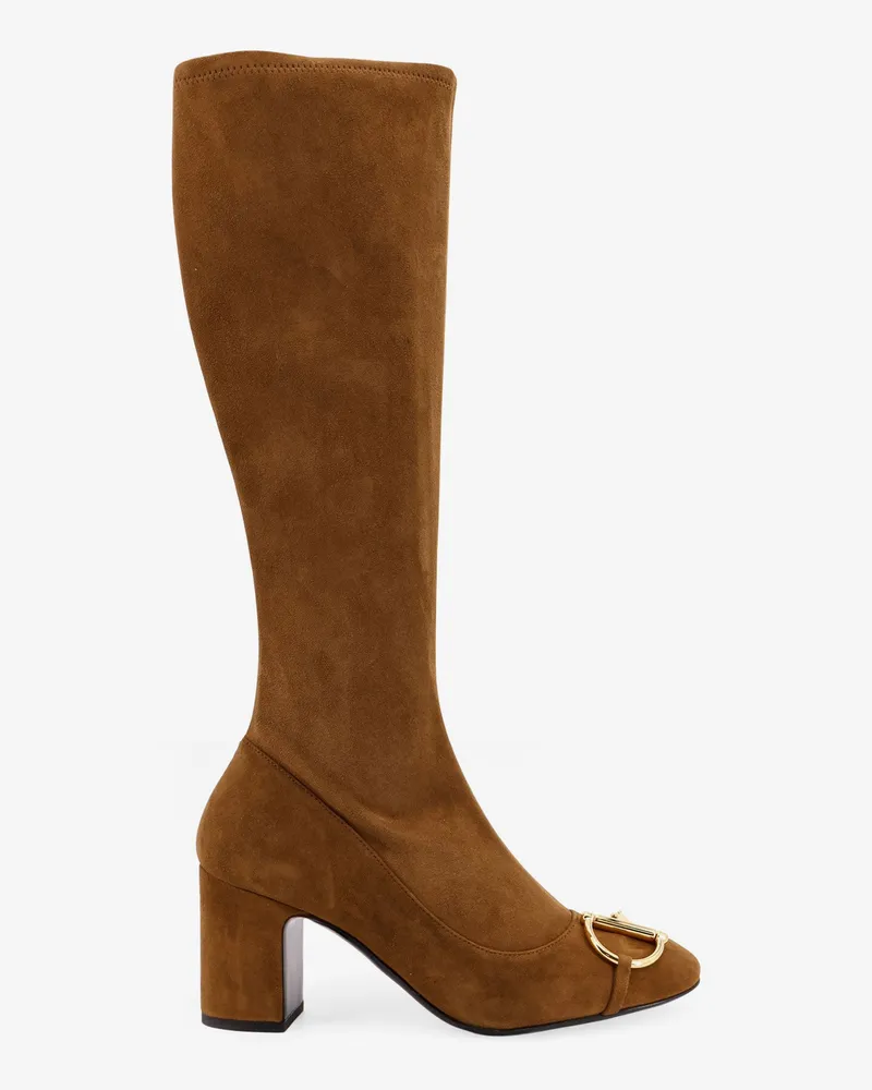 Gucci Suede boots with metal Horsebit -  - gender_Woman Brown