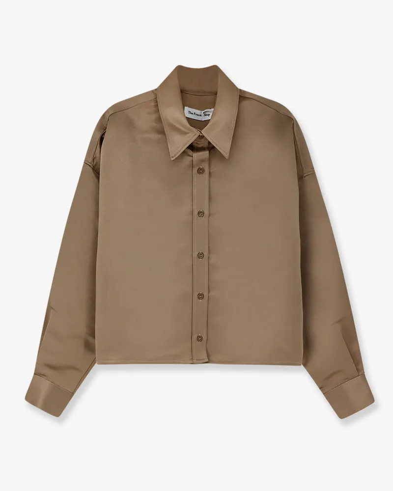 FRANKIE Shop Arlen satin boxy shirt -  - gender_Woman Beige