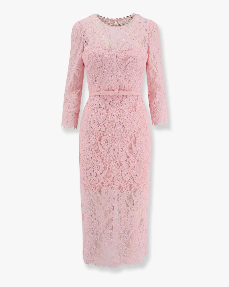 Self-Portrait Lace dress with belt -  - gender_Woman Pink