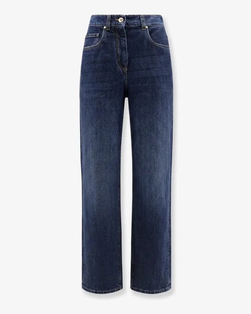 Brunello Cucinelli The Wide Barrel -Full Lenght Jeans -  - gender_Woman Blue