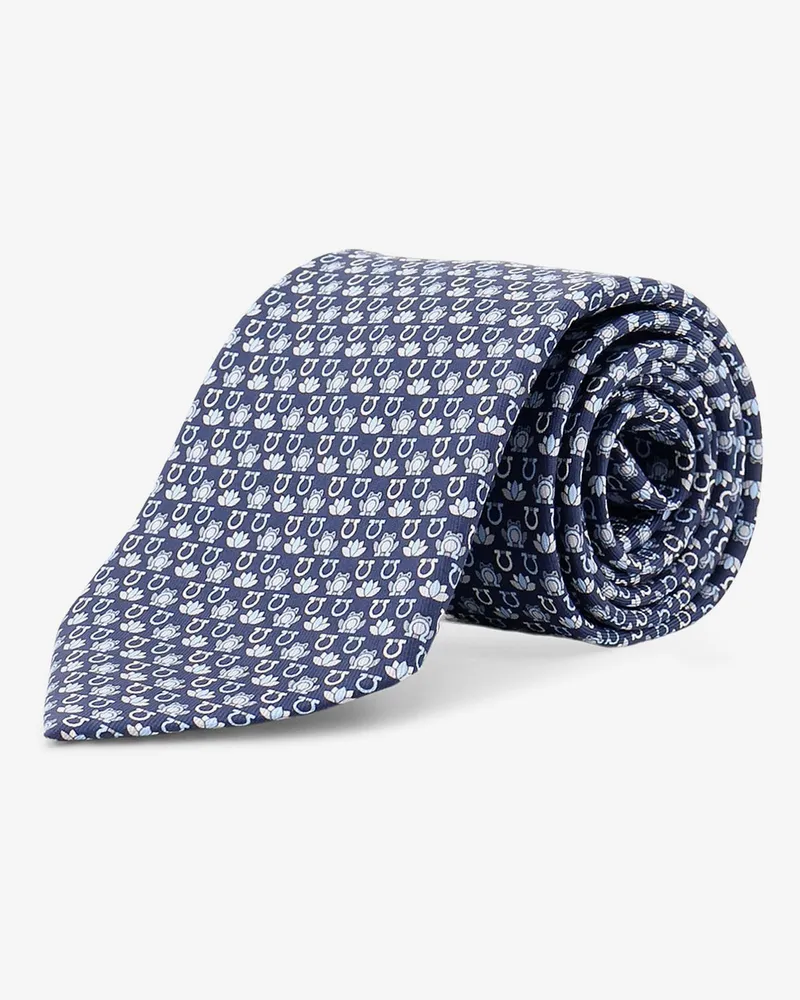 Ferragamo Clarissa silk tie -  - gender_Man Blue