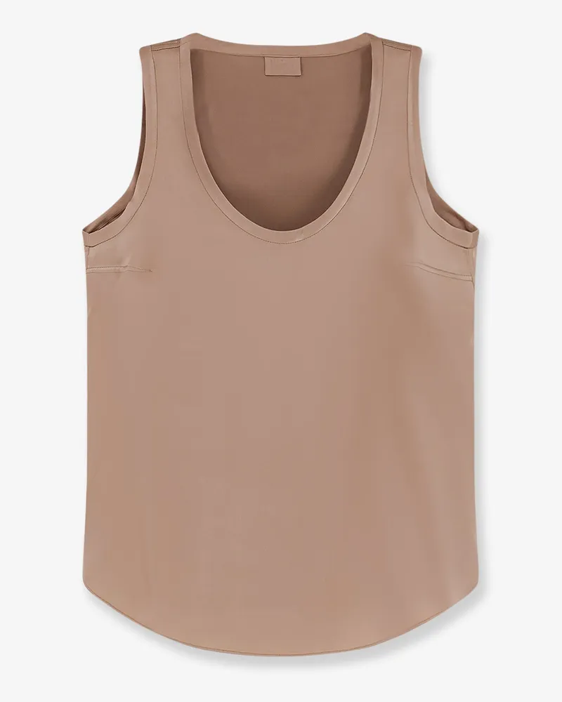 Brunello Cucinelli Stretch silk tank top -  - gender_Woman Beige