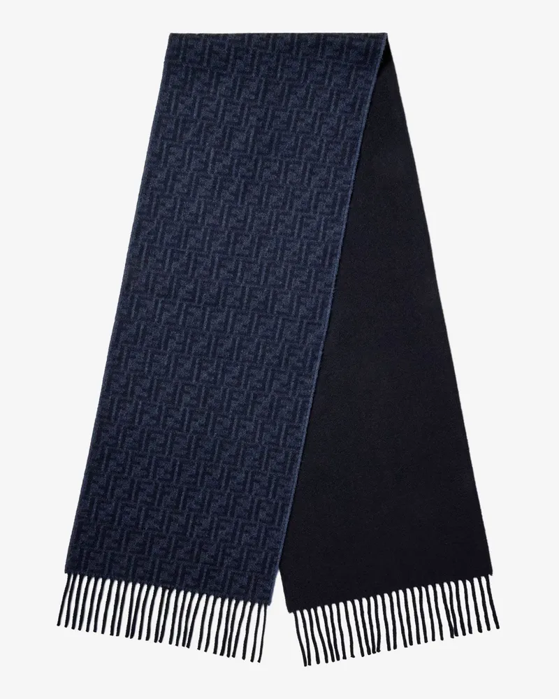 Fendi FF Zucca wool and cashmere scarf -  - gender_Man Blue