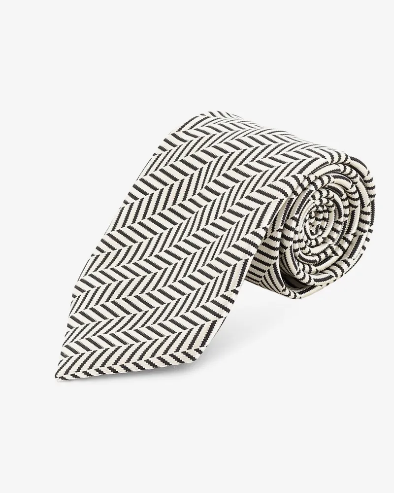 Tom Ford Silk tie with geometric pattern -  - gender_Man Beige