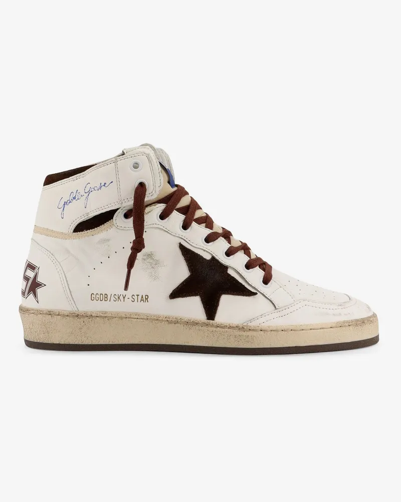 Golden Goose Sky Star high-top leather sneakers -  - gender_Man White