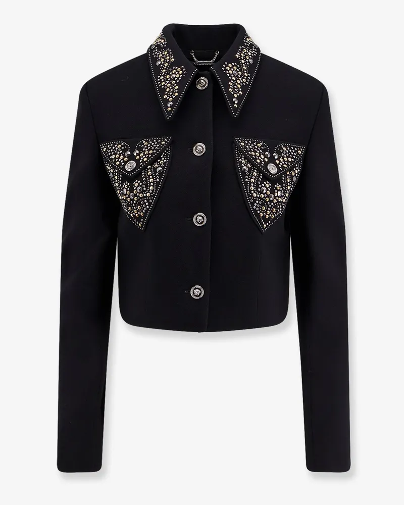 Versace Informal light weight wool crepe blazer -  - gender_Woman Black