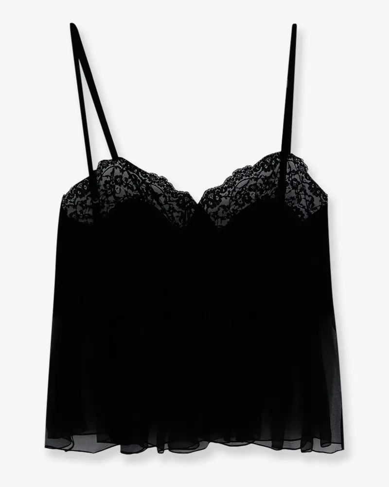 Chloé Silk top with lace profiles -  - gender_Woman Black