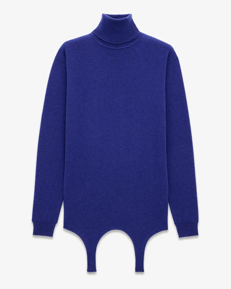Saint Laurent Cashmere sweater with garter detail -  - gender_Woman Blue