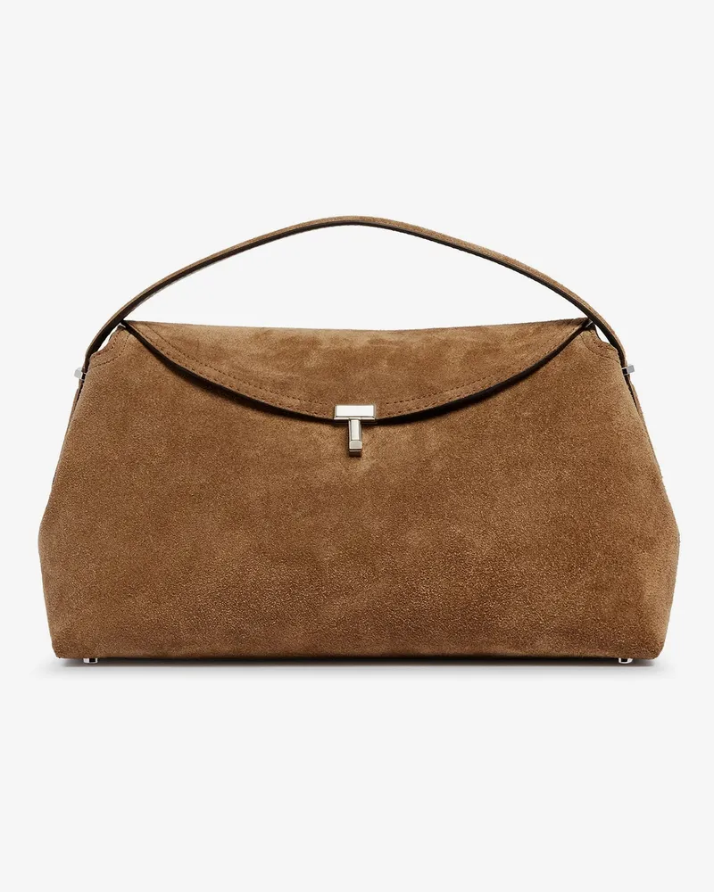 Totême T-Lock suede handbag -  - gender_Woman Beige