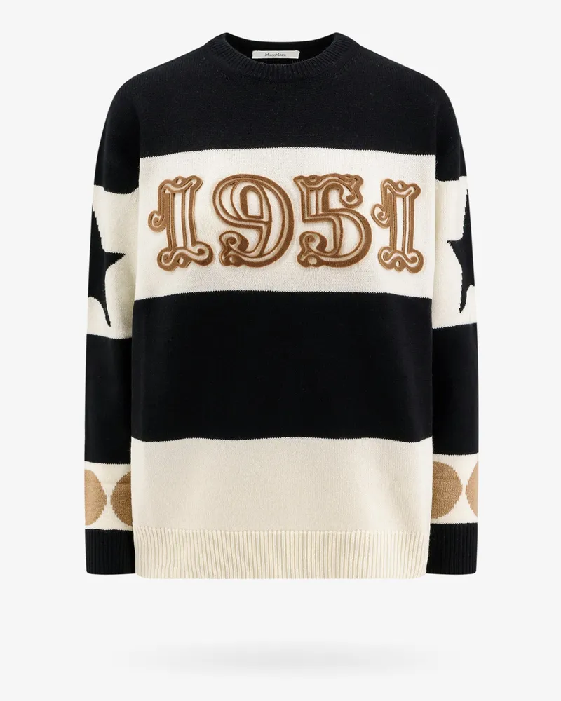 Max Mara Wool and cashmere sweater with flocked 1951 motif -  - gender_Woman Black