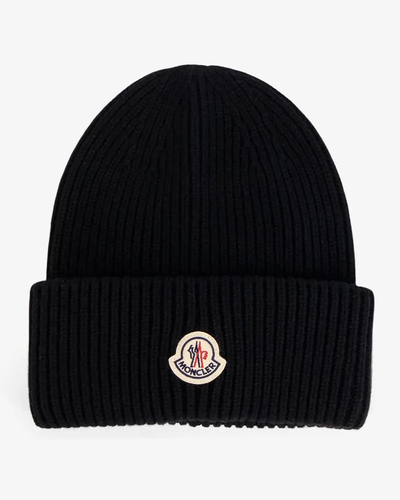 Moncler Wool and cashmere beanie hat -  - gender_Man Black