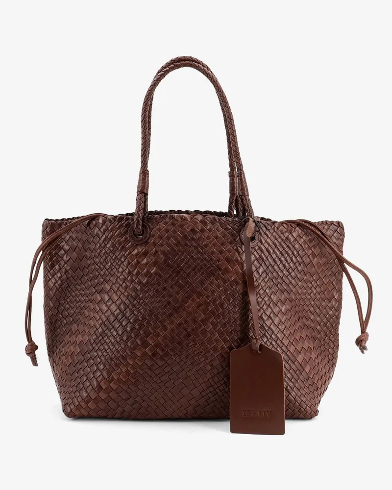 IBELIV Bazika vegetable leather shoulder bag with woven pattern -  - gender_Woman Brown