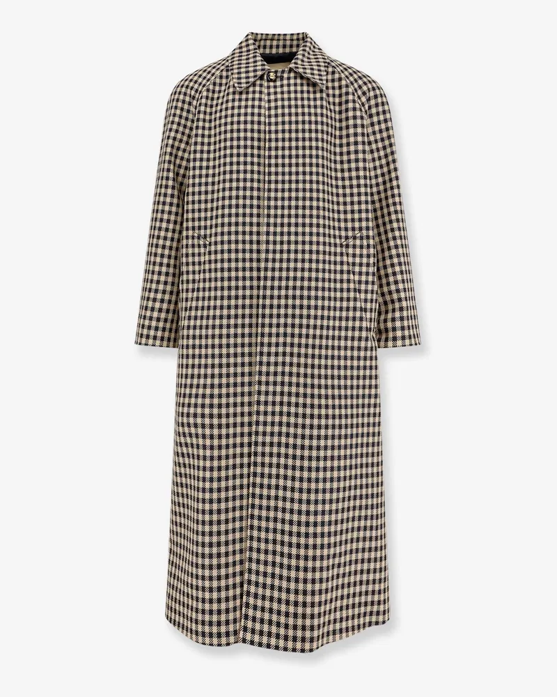 Valentino Garavani Wool and cotton coat with Vichy motif -  - gender_Man Beige
