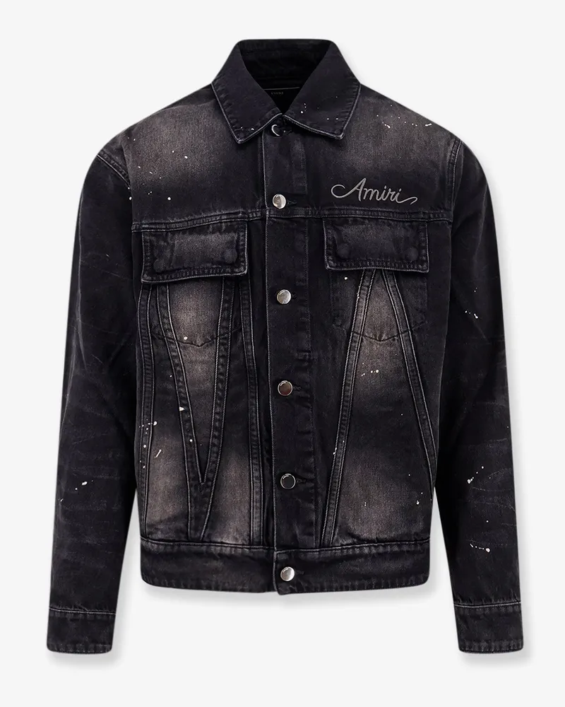 Amiri Denim jacket with embroidered logo on the front -  - gender_Man Black