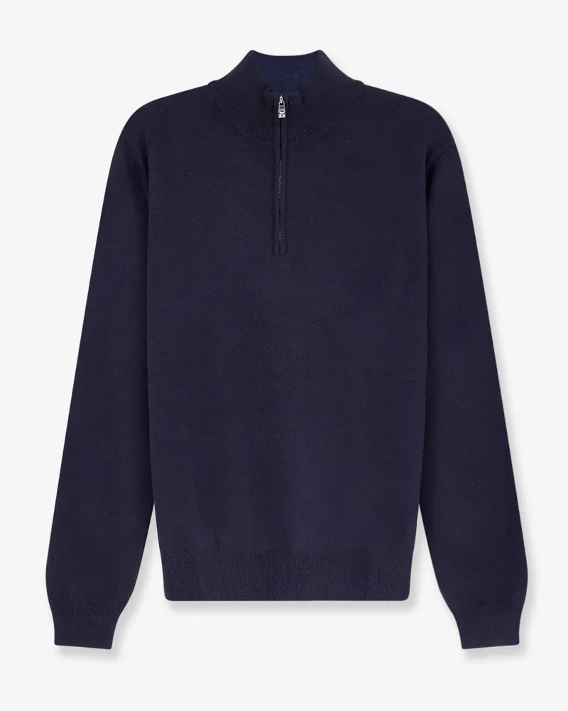 Corneliani Cotton half-zip sweater -  - gender_Man Blue