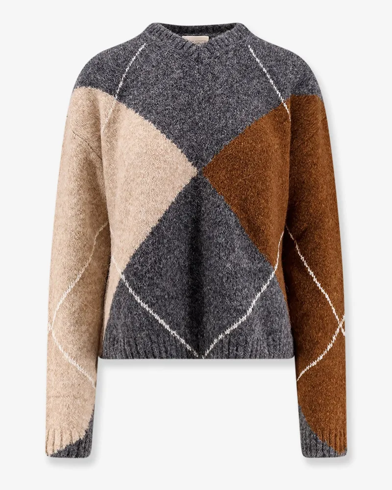 Semicouture Wool and alpaca blend diamond-patterned sweater -  - gender_Woman Grey