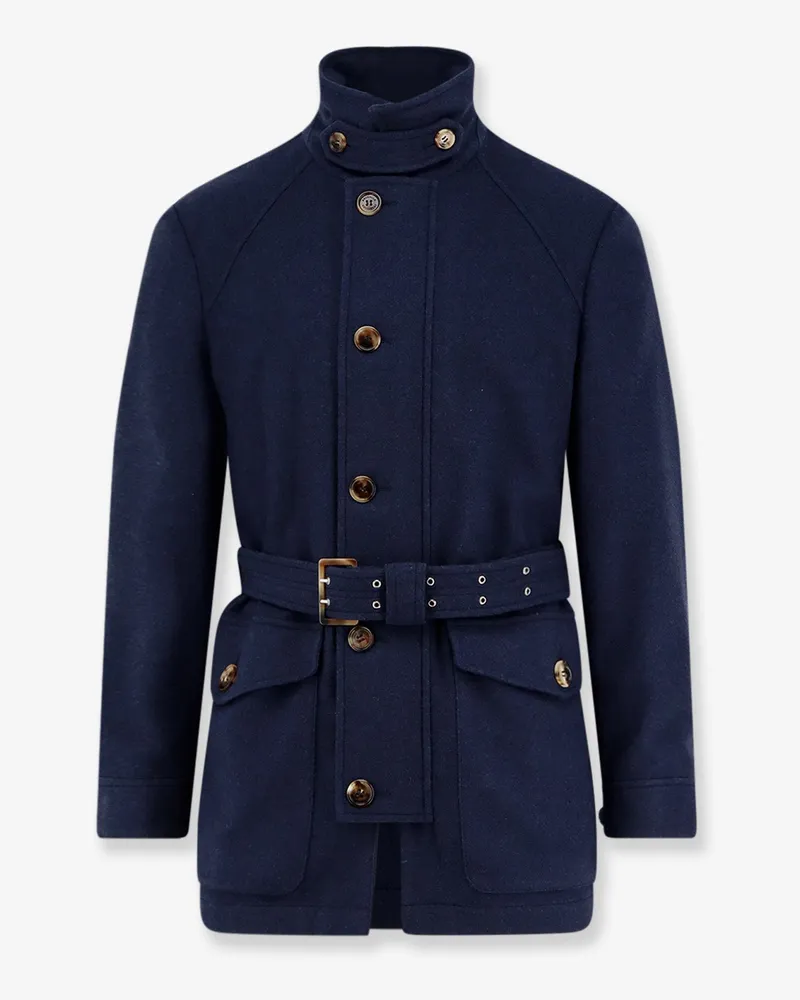 Brunello Cucinelli Saharan  lightweight water-repellent cashmere jacket -  - gender_Man Blue