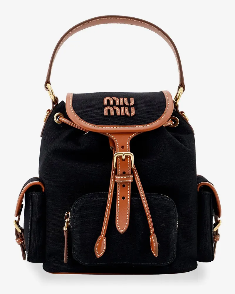 Miu Miu Hemp and leather backpack -  - gender_Woman Black