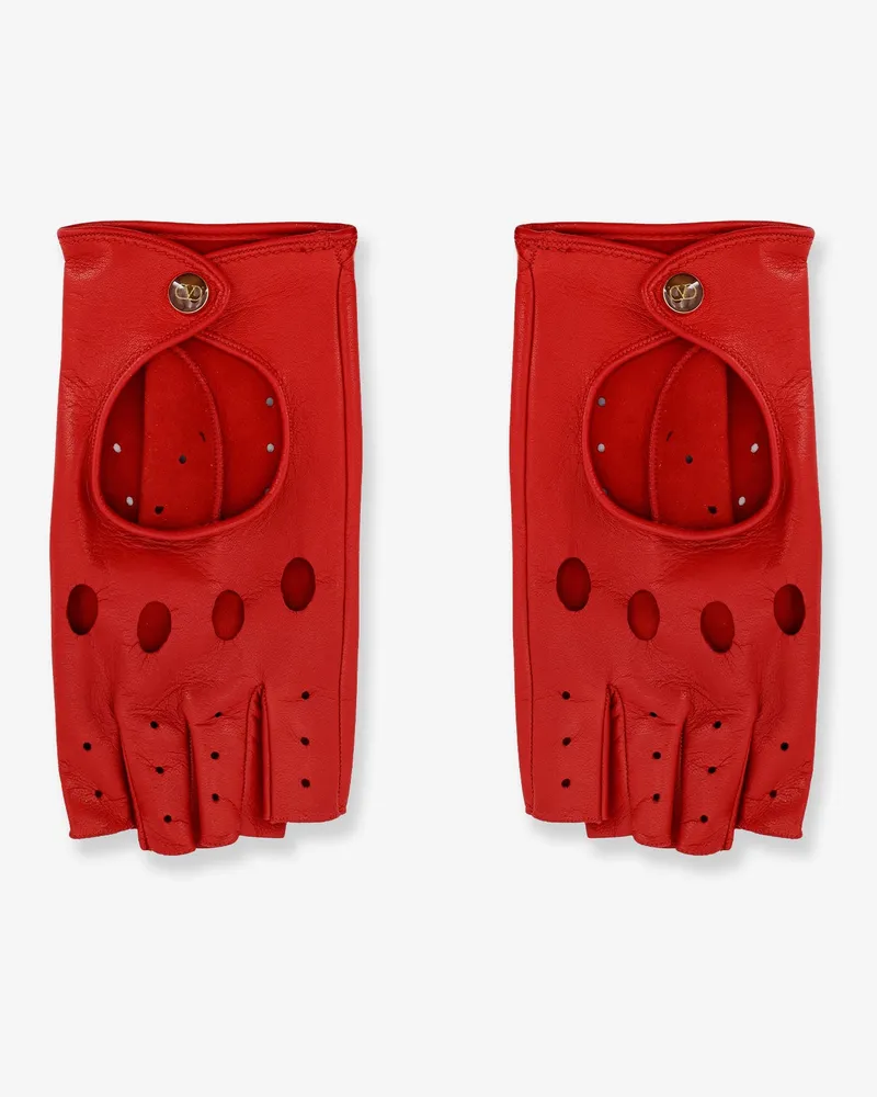 Valentino Garavani Leather gloves -  - gender_Woman Red
