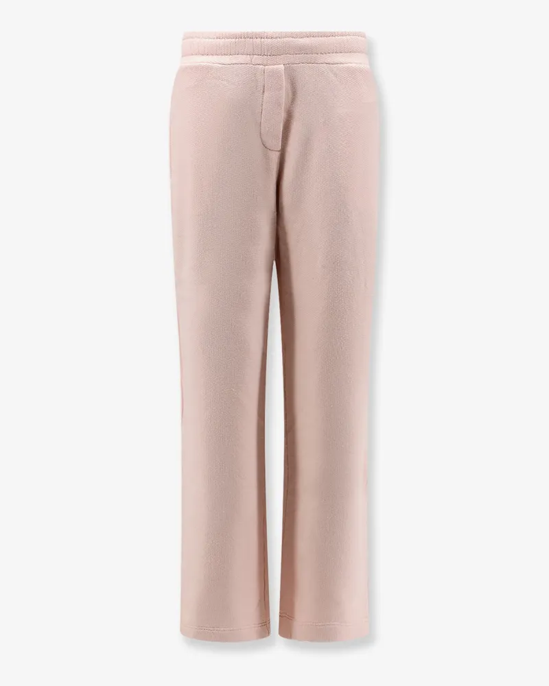Dolce & Gabbana Cotton trousers with embroidered logo patch -  - gender_Woman Pink