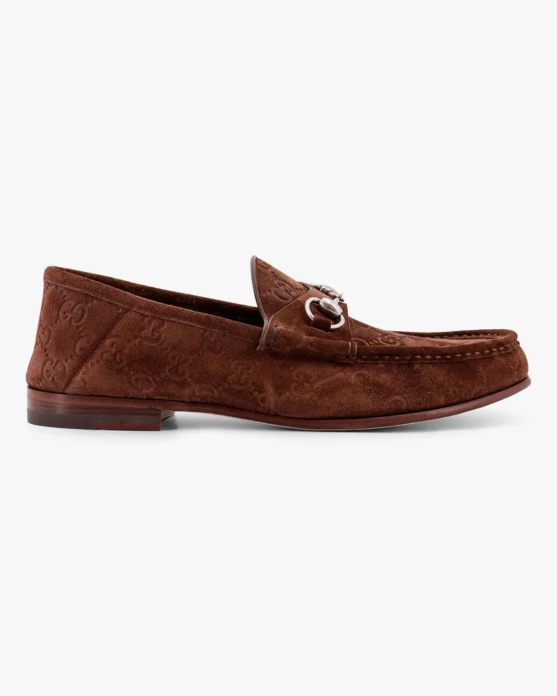 Gucci Suede loafers with all-over GG motif -  - gender_Man Brown