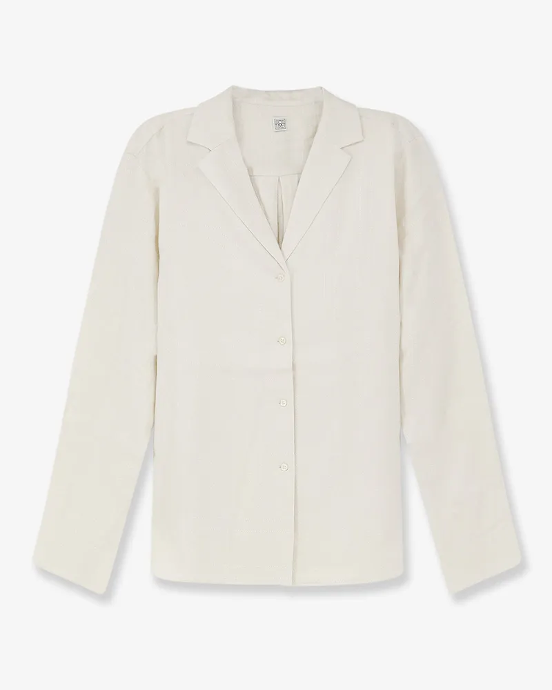 Totême Monogram shirt with all-over logo print -  - gender_Woman Beige