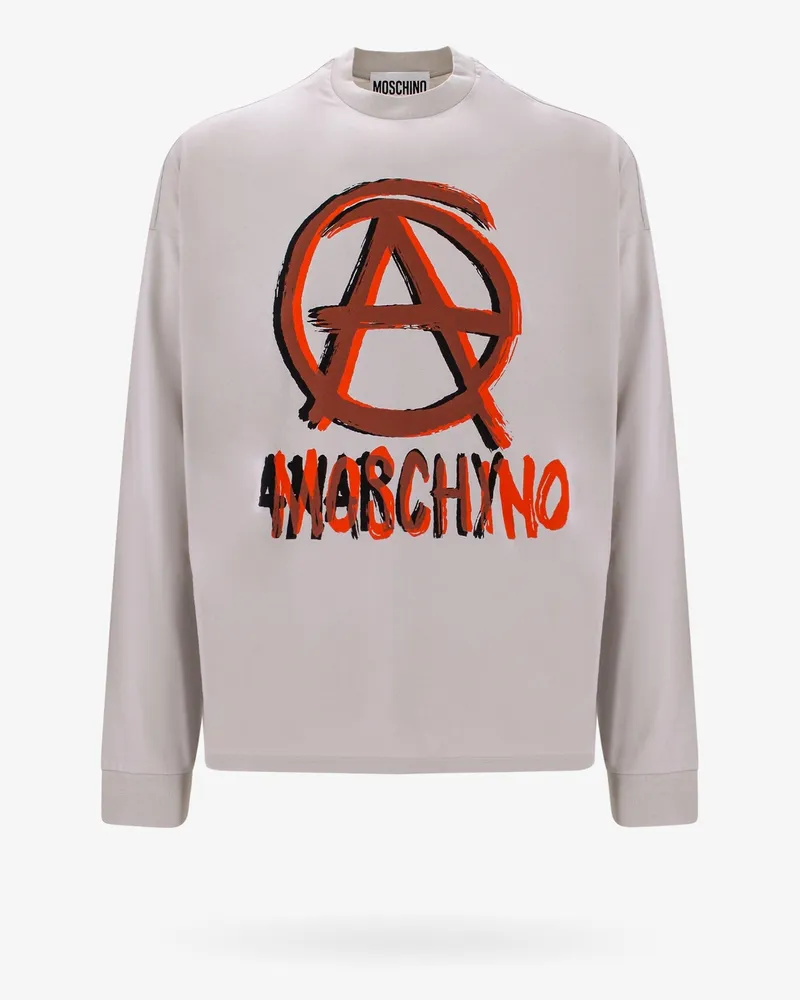 Moschino Cotton t-shirt with  anarchy logo - MOSCHINO - gender_Man Grey