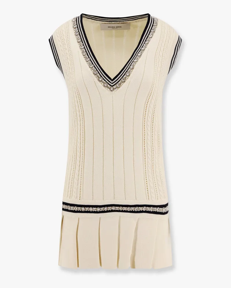 Golden Goose Organic cotton dress with crystals embellishment -  - gender_Woman White