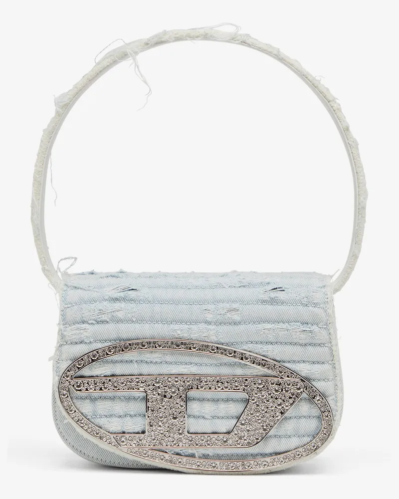 Diesel 1DR denim shoulder bag with rhinestone D logo -  - gender_Woman Grey